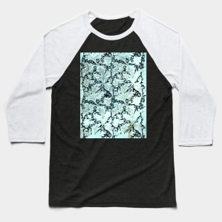 Intricate Blue Floral Baseball T-Shirt